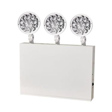 Imagem de Luz de emergência aprovada pela cidade de Nova York, luzes de emergência com bateria reserva, caixa de aço branco, CA 120/277V, três cabeças