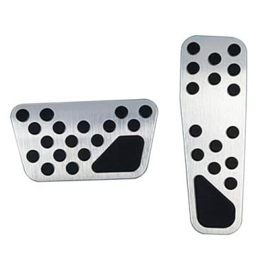 Imagem de SAUWU Capa de pedal de liga de alumínio para Dodge 2009-2023 Charger Challenger Chrysler 300 300c sem perfuração Capas de pedal de freio e acelerador de alumínio ~ Silever