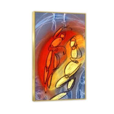 Imagem de Zeichn8u Max Ernst Impressão em tela Dançarinos sob o céu estrelado Reproduções de arte famosas Max Ernst Pôster de pintura para casa Surrealismo Decoração de parede para presentes de sala de estar 70