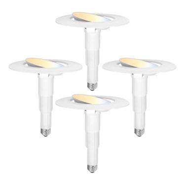 Imagem de Soliseed Lâmpada LED 5CCT de 5/6 polegadas para retrofit do gimbal, ângulo ajustável, iluminação embutida selecionável 2700K/3000K/3500K/4000K/5000K, 13W=60W, 800LM, regulável, E26, pacote com 4