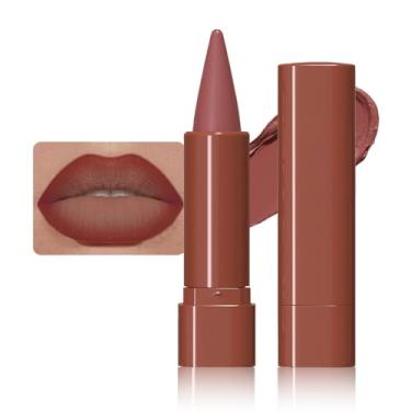 Imagem de BINGBRUSH Conjunto de delineador labial e batom gradiente 2 em 1, lápis labial fosco à prova d'água com ponta de cone, giz de cera à prova de manchas para contorno ombré impecável, conjunto de