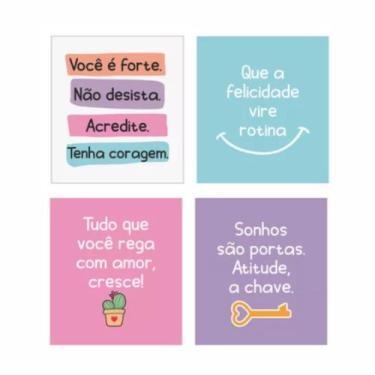 Imagem de 100 Mini Cartão Frases Motivacionais Sortidas Coloridas - Bellarte
