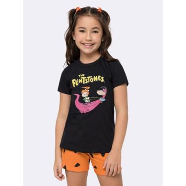 Imagem de Pijama Manga Curta Infantil Flintstones Bedrock Vibes - Veggi, Preto, 