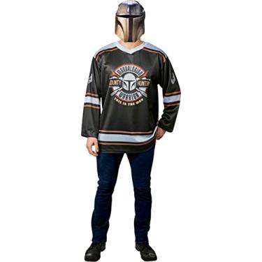 Imagem de Rubie's Star Wars Mandalorian Hockey Jersey and Mask Halloween Costume Cosplay Tamanho Masculino Médio