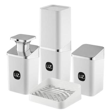 Imagem de Kit Lavabo Luxo Preto Para Banheiro Slim Uz - Uz Utilidades