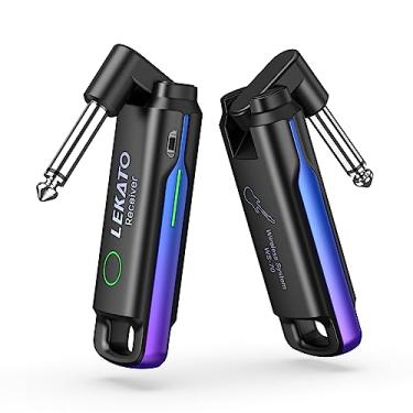 Imagem de LEKATO Sistema de guitarra sem fio UHF sem fio transmissor receptor de áudio recarregável sem fio transmissor e receptor de guitarra com 70 canais sem fio para guitarra baixo instrumentos elétricos