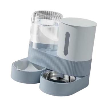 Imagem de IEUDNS Alimentador automático rotativo para animais de estimação, tigela para cães, alimentador portátil destacável para gatos, tigela de comida para animais, Azul