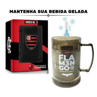 Imagem de Caneca Copo Gel 300Ml Preto Isolante Térmico Chopp Cerveja - Brasfoot