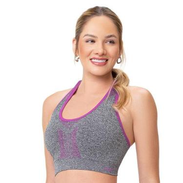 Imagem de Top Nadador Fitness Dupla Face Sem Costura Mescla Ágata Magenta Zee Ru