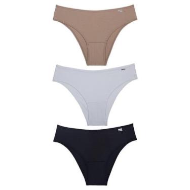 Imagem de Kit com 3 Calcinhas Tanga Biquini Microfibra DelRio Adulto, G, K5, Mou