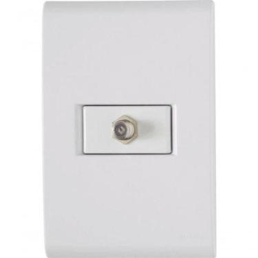Imagem de Conjunto 4x2 1 Tomada Tv-sat Coaxial Tramontina Liz Branco