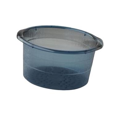Imagem de oshhni Bacia para escalda-pés, portátil, conveniente, versátil com alças, banheira para imersão de pés, banheira para massagem em casa, Azul