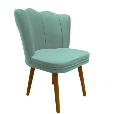 Imagem de Cadeira Decorativa Pétala Reta Veludo Premium Pés Retrô - Bela Móveis,