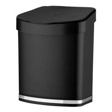 Imagem de Lixo Lixeira 2,5 Litros Para Pia Bancada Cozinha Tampa Preta