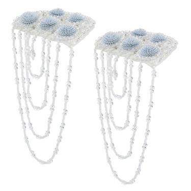 Imagem de SUPERFINDINGS 2 peças de borla ombro branco frisado epaulette ombros miçangas dragonas punk epaulette broche de ombro broche terno epauletter blazer emblema para homens e mulheres acessórios de roupas