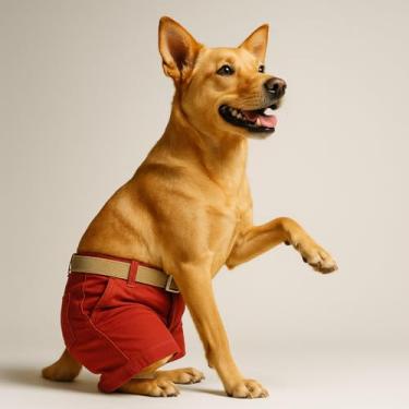 Imagem de Bermuda para Pet - Brim - Ozzy - Vermelha (Grande)