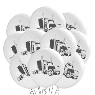 Imagem de Malayan Products Truck Driver Balloons Latex 12 Count, Trucker Birthday, Trucking Party Event Supply, Big Rig, Semi-Truck,18 Wheeler, CDL Balloons, 12 Inch Standard Size (Truck #2)