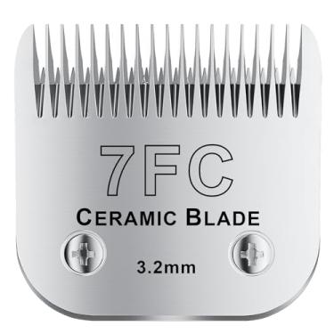 Imagem de colorski Lâmina de cerâmica destacável para cães de estimação 7FC, compatível com Andis Size 7FC, comprimento de corte 1/8" (3,2 mm), compatível com cortadores de cachorro andis/wahl/Oster 1 peça
