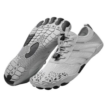 Imagem de Tênis Hike Barefoot feminino e masculino, sapatos aquáticos profissionais, sapatos de caminhada descalço, bico largo, antiderrapante, respirável, B - cinza, 6.5 Women/5.5 Men