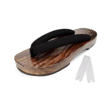 Imagem de Cutey May Tamancos de madeira japoneses Geta Pantufas, Marrom e vermelho, 6-7