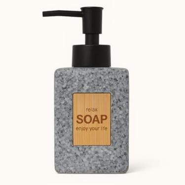 Imagem de Dispenser de Sabonete Líquido Cerâmica Granito Banheiro Casa Lavabo Ambientes (Granito Cinza)