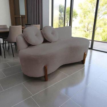 Imagem de Namoradeira Sofá Feijão Lounge Orgânica Bouclé Capuccino - Mazzero Dec