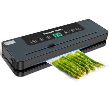 Imagem de KHZSPP Seladora a vácuo, seladora a vácuo que economiza alimentos, com 20 sacos de preservação de alimentos, seladora a vácuo automática de um toque para alimentos, visor digital e função de vedação