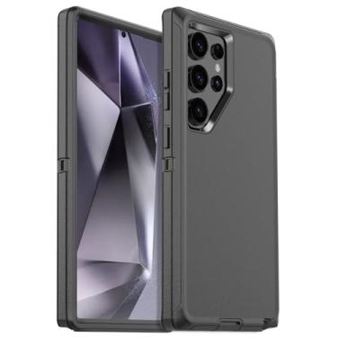 Imagem de DHSVEN Capa para Samsung Galaxy S24 Ultra, à prova de choque e à prova de quedas, antiderrapante, capa protetora resistente para Samsung S24 Ultra de 6,8 polegadas (preto)