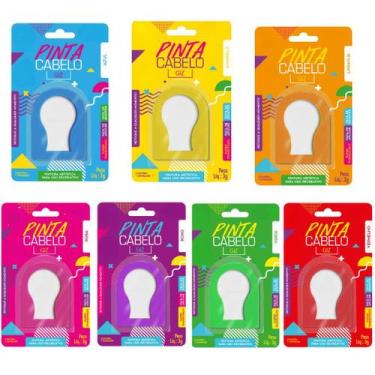 Imagem de Tinta Pinta Cabelo Em Giz Cabelo Maluco Várias Cores - Popper, Amarelo