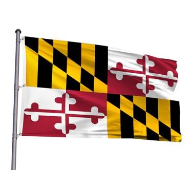 Imagem de Bandeira do estado de Maryland extragrande 20 x 3 m MD bandeira gigante poliéster cor vívida resistente ao desbotamento com 3 ilhós de latão para eventos temáticos de Maryland decoração de festa