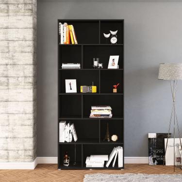 Imagem de Estante Xangai 12 Nichos Assimétricos Preto Politorno Móveis