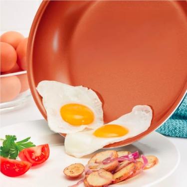 Imagem de Frigideira Antiaderente 17 cm – Revestimento Cereamico Premium – Compacta e Leve – Ideal para Ovos, Panquecas e Porções – Alça Ergonômica – Cor Cobre - não gruda