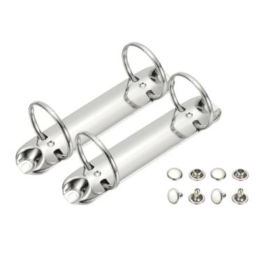 Imagem de PATIKIL B7 Mecanismos de fichário de 2 furos, 2 conjuntos de 2,5 cm de anel de substituição, agendador de fichário de folhas soltas para organizadores, acessórios de pasta de armazenamento de papel de