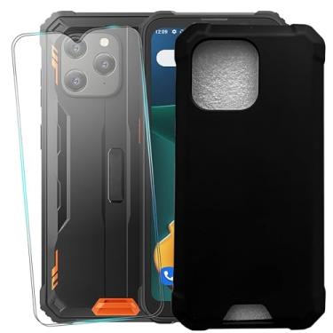 Imagem de MAOUICI Capa para celular Blackview BV5300, capa macia de TPU antiimpressão digital, protetor de tela de vidro temperado [2 unidades] [6,1 polegadas]