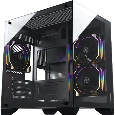Imagem de Gabinete Gamer Fortrek Clarity Preto Lateral Vidro