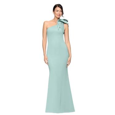 Imagem de Betsy & Adam Vestido feminino longo de um ombro só, sem mangas, bainha, Sálvia, 40