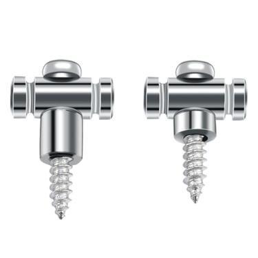 Imagem de OVSAL 2 peças de guia de cordas de guitarra elétrica/retentor de árvores de corda de aço compatíveis com Tele Telecaster Start St peças de reposição para guitarra elétrica cromadas