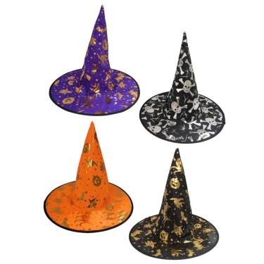 Imagem de Chapéu de Bruxa Halloween Festa Fantasia Metalizado Variado