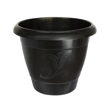Imagem de Vaso de Planta Redondo Grande Plástico Preto Jardim Flores Arqplast