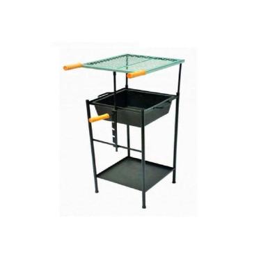 Imagem de Churrasqueira Quadrada (alta) Regulável C/ Grelha Tabuleiro