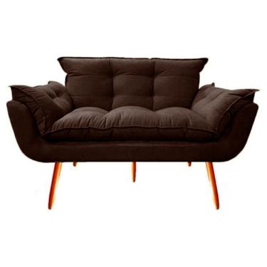 Imagem de Namoradeira Poltronas Decorativa para Sala de Estar Quarto Recepção Clinica Opala Jm interiores Cor:Suede marrom