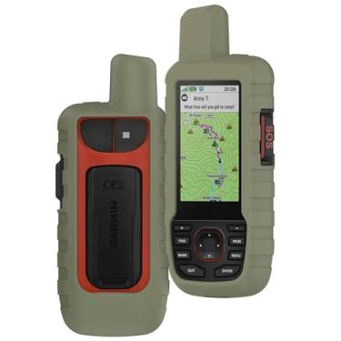 Imagem de Capa para Garmin GPSMAP 66i / 67i, navegador GPS portátil ao ar livre, capa protetora de silicone macio, à prova de choque, poeira e antiarranhões, verde militar