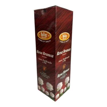 Imagem de Incenso Indiano Bic Rosa Branca 25 Caixas Com 8 Varetas