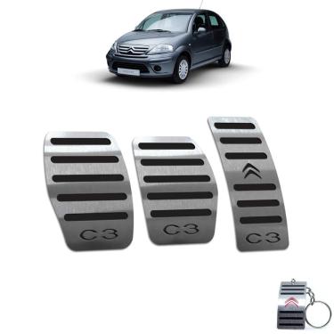 Imagem de Pedaleira Manual Citroen C3 2003 A 2012 Aço Inox Preto