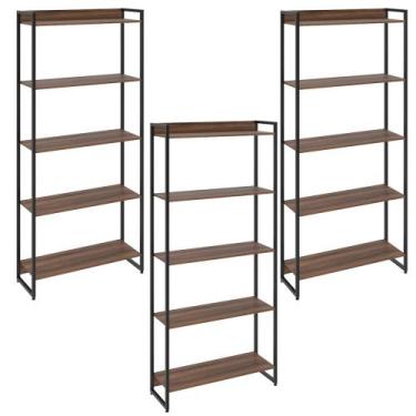 Imagem de Kit 3 Estantes Multiuso Escritório Industrial 5 Prateleiras Areta 186x