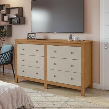 Imagem de Cômoda Maggiore 6 Gavetas Amêndoa Clean /Off White - Móveis Lopas
