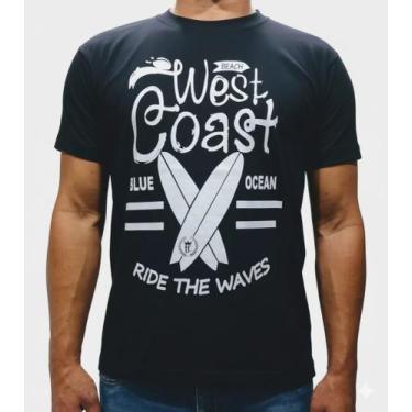 Imagem de camiseta masculina algodão estampada marca toqref, Preto, M