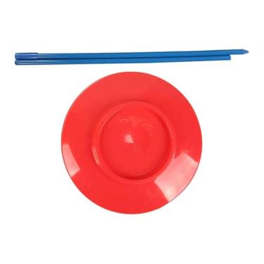 Imagem de KiBcsLic Jogo de pratos giratórios de malabarismo Brinquedos Prato de circo, Vermelho