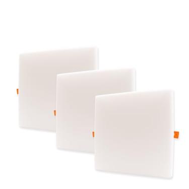 Imagem de Kit 3 Painel Led Borda Infinita 24w Embutir Sobrepor 2em1 Quadrado 6000k