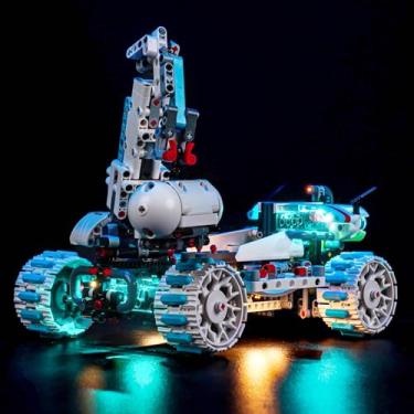 Imagem de BrickBling Iluminação LED compatível com Lego Technic Lunar Outpost Moon Rover Space Vehicle, kit de luz compatível com Lego 42211 (versão RC Light)